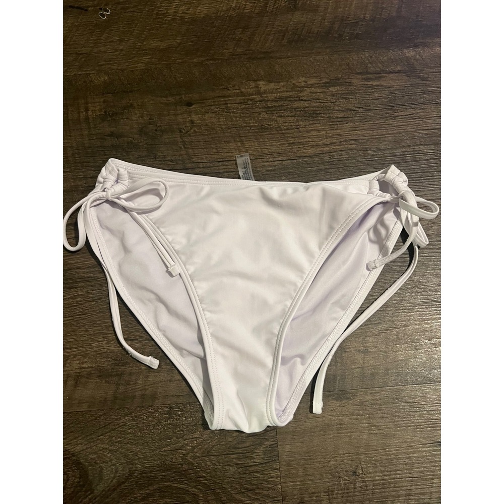 ZMART Womens Bikini Bottom Side Tie Adjustable White Size M